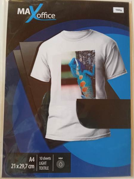 Nažehľovací papier (nažehľovacia fólia) na svetlý textil A4 160g/m 10ks