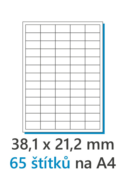 Etiketa 38,1x21,2mm/100ks biela, Labels 1/65